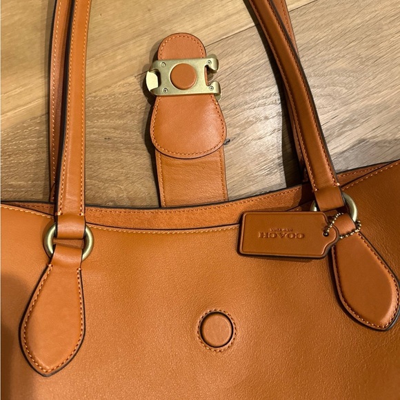 Coach Theo Leather Tote “Signature C” Canyon Handbag Bag $450 - Picture 12 of 15
